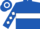 Royal Blue, White hoop, diamonds on sleeves