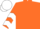 Navy, orange and white chevrons on sleeves, white cap