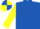 Royal Blue, Yellow sleeves, Royal Blue and Yellow quartered cap