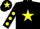 Black, Yellow star, Black sleeves, Yellow spots, Black cap, Yellow star