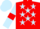 Red, Light Blue stars, Light Blue sleeves, Red armlets, Light Blue cap