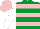 Emerald Green, Pink hoops, White sleeves, Pink cap