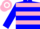 Blue, white and shocking pink hoops, hooped cap