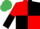 Red and Black (quartered), halved sleeves, Emerald Green cap