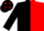 BLACK & RED HALVED, red diamonds on cap