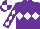 Purple, White triple diamond, diamonds on sleeves, quartered cap