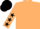 Beige, Black stars on sleeves, Black cap