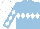 Light blue, white diamond hoop, white diamonds on sleeves, white cap