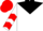 White, black yoke, red chevrons on sleeves, red cap