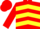 Red, Yellow Chevrons, Red Cap