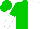 Green and white halves, green and white halved sleeves