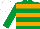 EMERALD GREEN & ORANGE hooped, WHITE cap