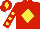 Red, Yellow diamond, Red sleeves, Yellow spots, Red cap, Yellow diamond