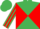 Emerald Green and Red diabolo, striped sleeves, Emerald Green cap