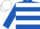Royal Blue, Two White Hoops, White Cap