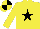 YELLOW, BLACK star, quartered cap