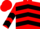 Red, black chevrons, black chevrons on sleeves
