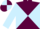 MAROON and LIGHT BLUE diabolo, LIGHT BLUE sleeves, quartered cap