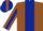 Brown, Dark Blue stripe