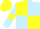 Yellow and Light Blue (quartered), Light Blue sleeves, Yellow armlets