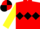 Red, Black triple diamond, Yellow sleeves, Red and Black quartered cap