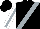 Black, white and silver sash, white and silver stripe on sleeves, black cap