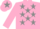 PINK, grey stars, pink sleeves, pink cap, grey star