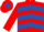 RED & ROYAL BLUE CHEVRONS, red sleeves, royal blue star on cap