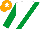 WHITE, emerald green sash & sleeves, orange cap, white star