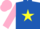ROYAL BLUE, yellow star, pink sleeves & cap