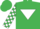 Emerald Green, White inverted triangle, checked sleeves