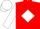 Red, White Diamond, White Diamond Seam on Sleeves, Red and White Cap