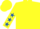 YELLOW, royal blue stars on sleeves, yellow cap