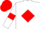 White, Red diamond, armlets and cap