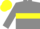 Grey, Yellow hoop, Yellow cap