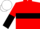 Red, Black hoop, halved sleeves, White cap