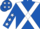 Royal Blue, White cross belts, Royal Blue sleeves, White stars and stars on cap