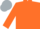Orange & navy blue, silver trim, matching cap
