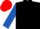 Black, Red Lightning Bolt, Royal Blue Sleeves, Red Cap