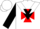 WHITE, Red Maltese Cross, Black Chevron on Sleeves