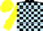 Black and Light Blue check, Yellow sleeves and cap