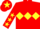 Red, Yellow triple diamond, Red sleeves, Yellow stars, Red cap, Yellow star