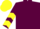 MAROON, yellow chevrons on sleeves, yellow cap