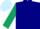 Navy Blue, Dark Green sleeves, Light Blue cap