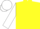 Yellow, blue trim, white sleeves, emblem on back, matching cap