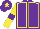 Purple, Yellow seams, Yellow sleeves, Purple armlets, Purple cap, Yellow star