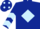 Dark Blue, Light Blue diamond, chevrons on sleeves, Dark Blue cap, Light Blue spots