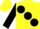 Yellow, large Black spots and sleeves