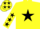 Yellow, Black star, Yellow sleeves, Black stars and stars on cap
