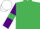 Emerald Green, Purple sleeves, Emerald Green armlets, White cap